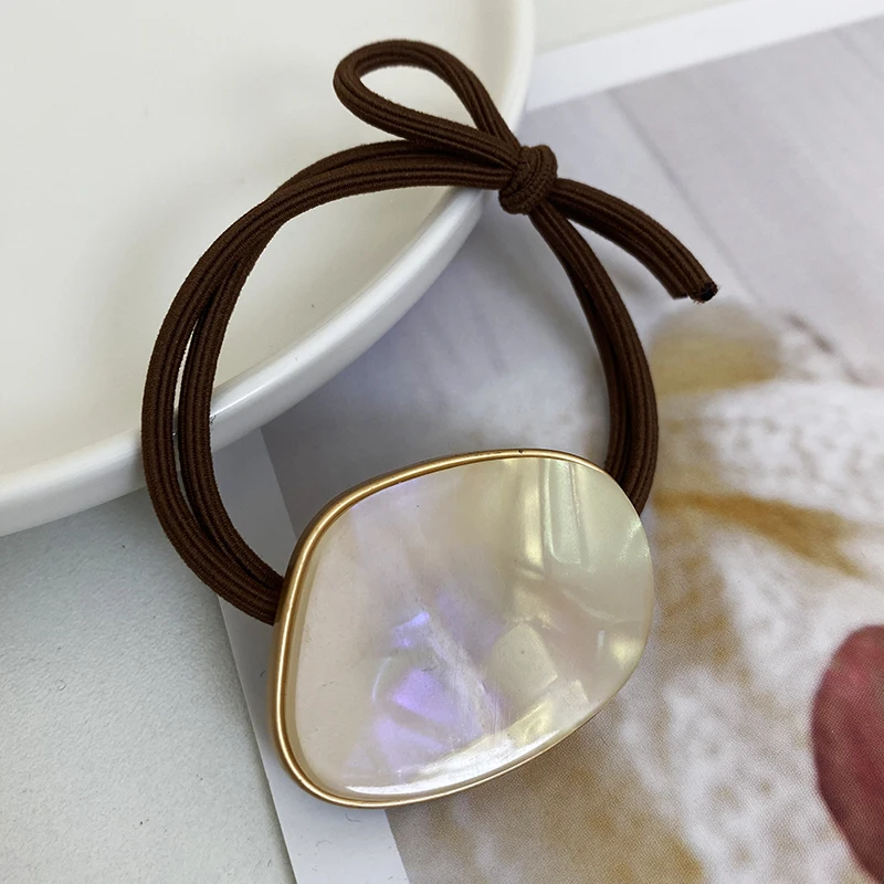 New Rubber band Acetic Acid Marbles Pattern Head Ropes Hair Ring Women's Fashion Style Marble Ball Head Tie Headwear Accessories image 3