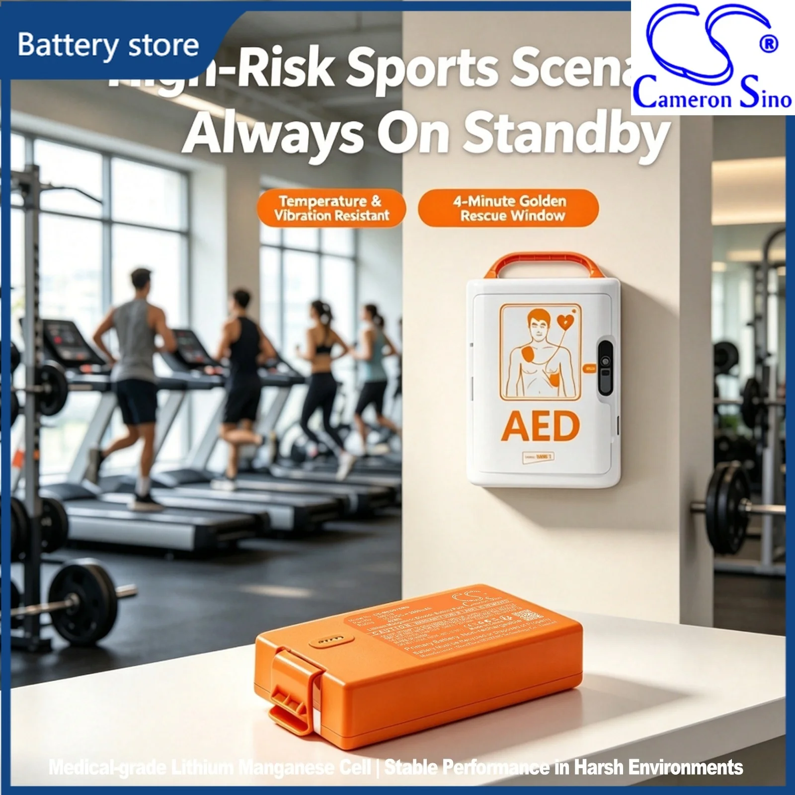 Replacement 15.0V 2800mAh Medical Li-ion Battery for Medical Econet ECO-AED Semi ECO-AED Auto M6076 M6076-1 M6076-2