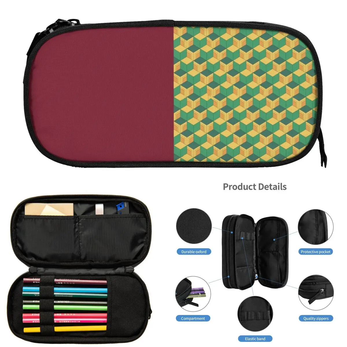 

Tomioka Giyuu Haori пеналы с узором для студентов, подарки, коробка для ручек, сумка для карандашей, большая сумка для хранения, держатель для ручек