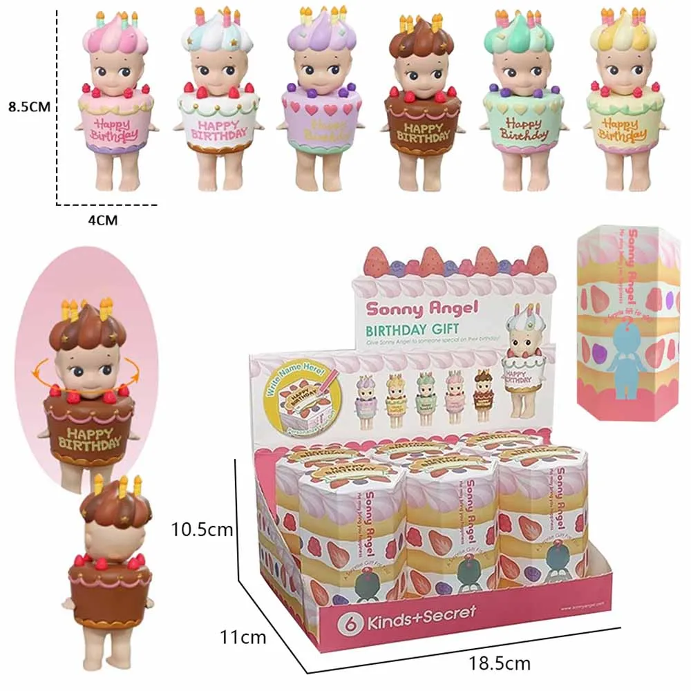 

Sonny Angel Birthday Cake Series Mysterious Box Kawaii Surprise Box Anime Figures Ornaments Cartoon Model Doll Kids Toy Gift