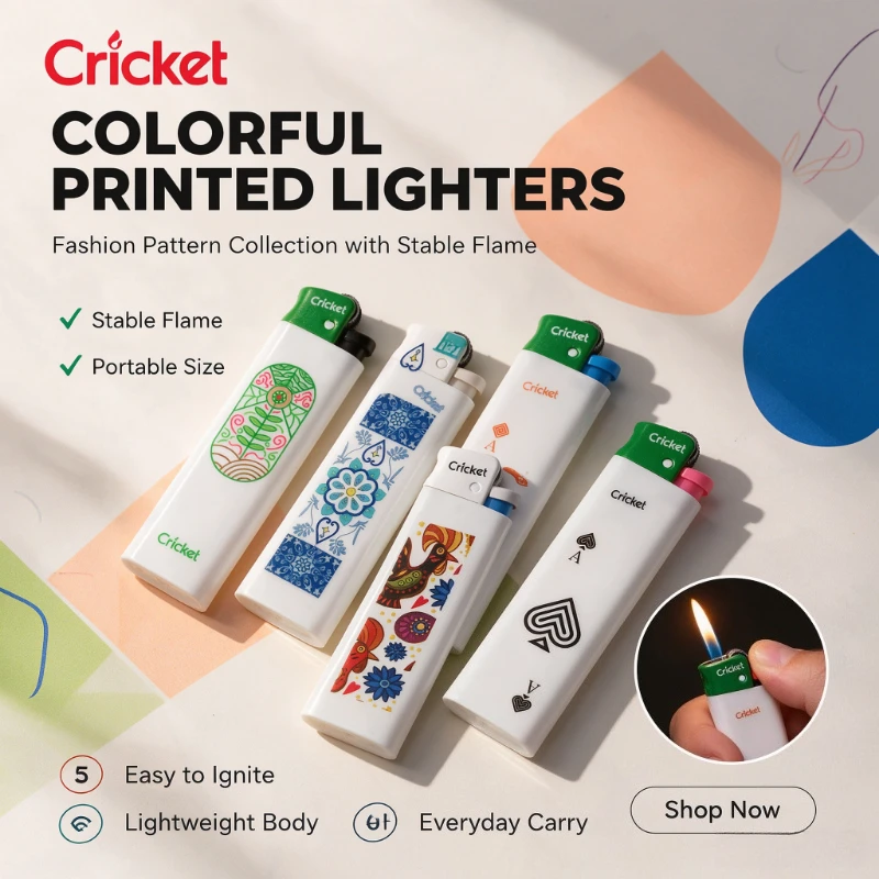 Grasshopper Pattern Disposable Roller Lighter,Authentic Cricket Style,Small Lightweight Lighter,Trendy Novelty Gift for DailyUse