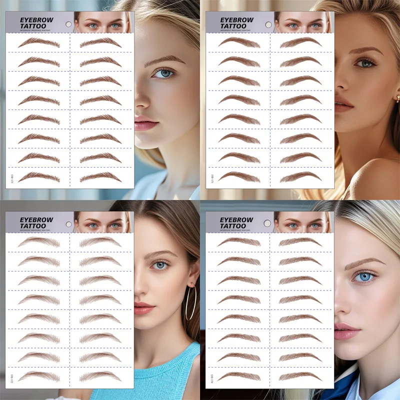 Eyebrow Makeup Tattoos Water Transfers Sticker Waterproof Stickers Hair Like Long Lasting Eye Brow Shaper for Grooming