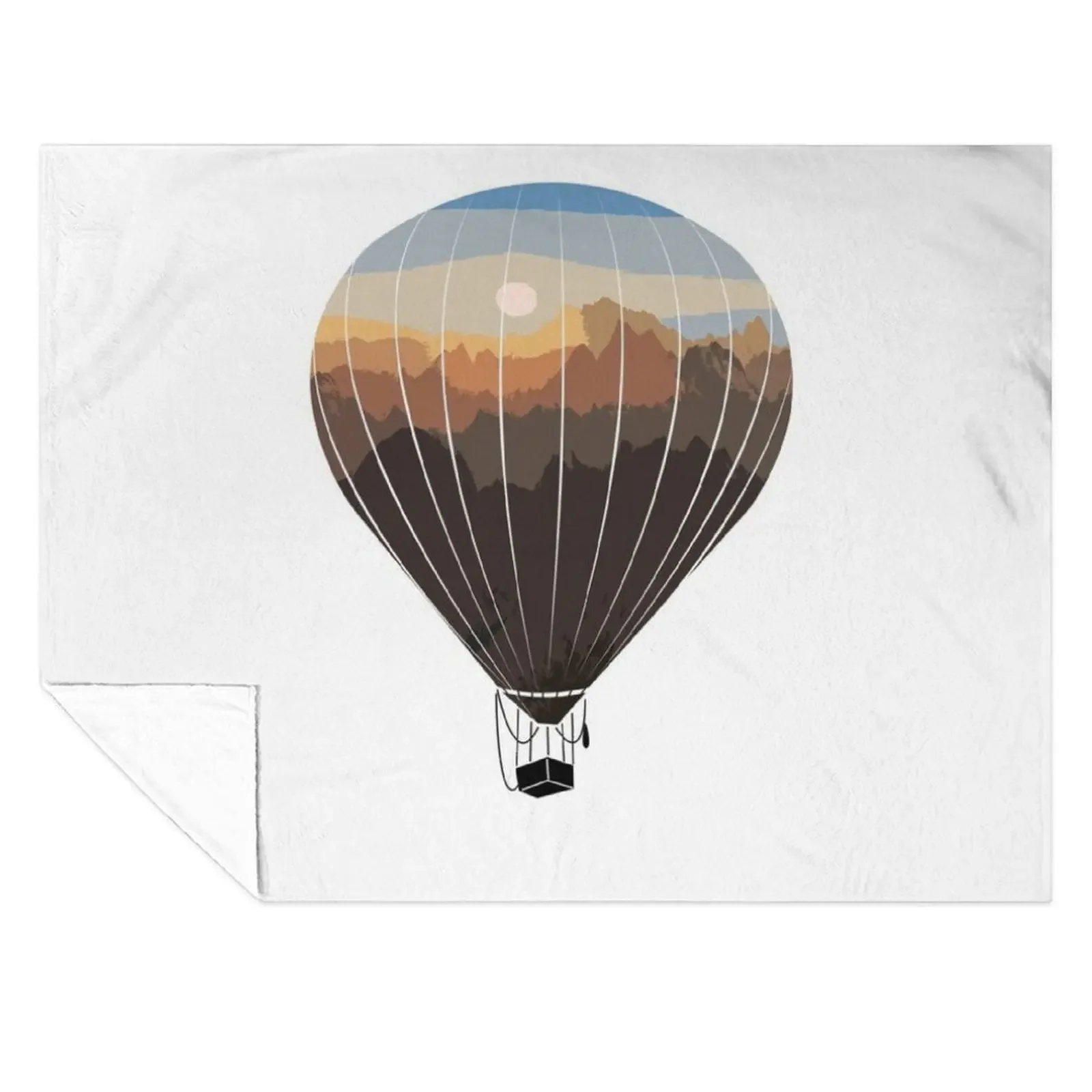 

Hot air balloon panorama view balloon ride Throw Blanket Multi-Purpose Camping Weighted Retros Blankets