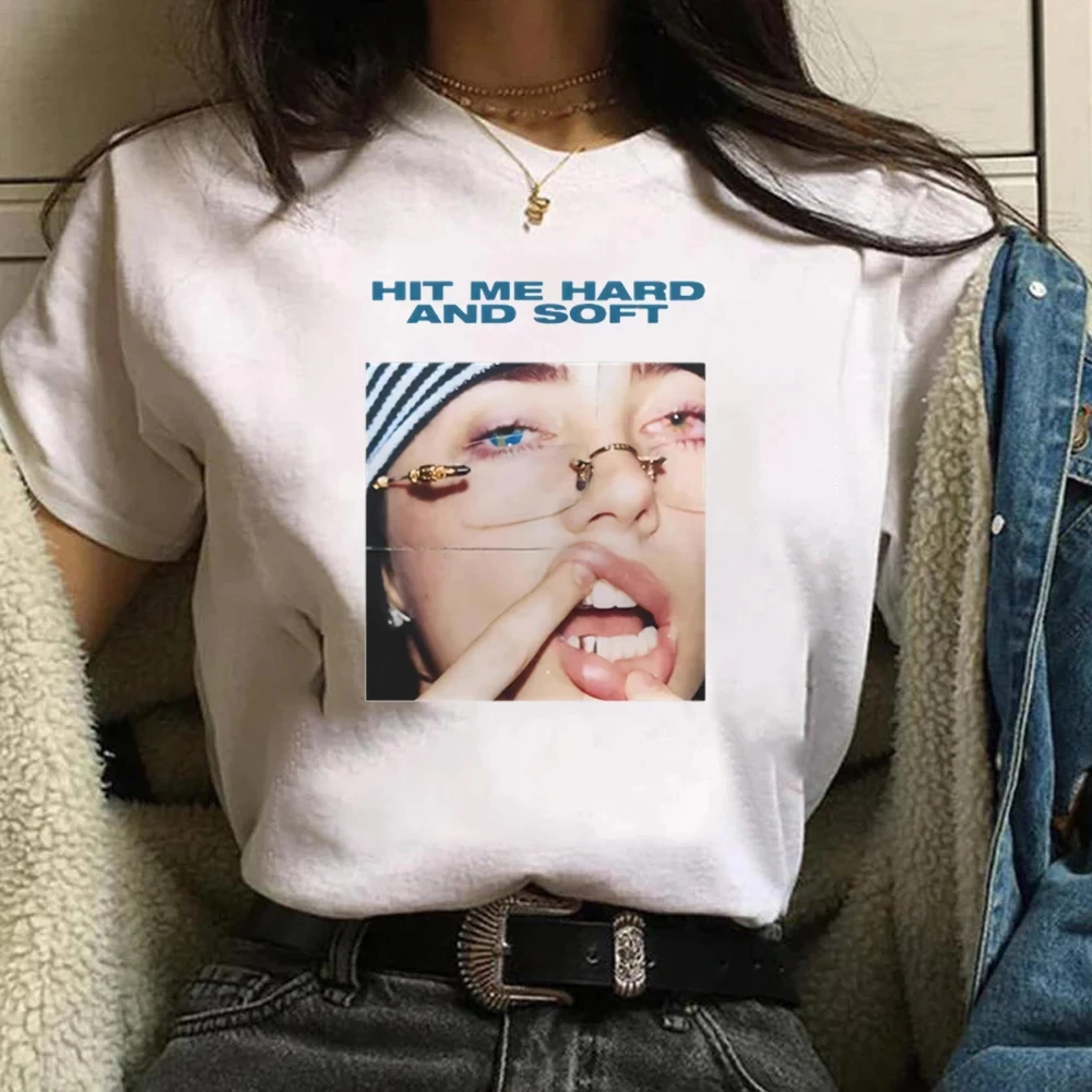 2024 New Album Hit Me Hard and Soft Gildan New Album L AMOUR DE MAvie B.Eiilish Song Cotton T-shirt Unisex Y2K Printed Top Tee