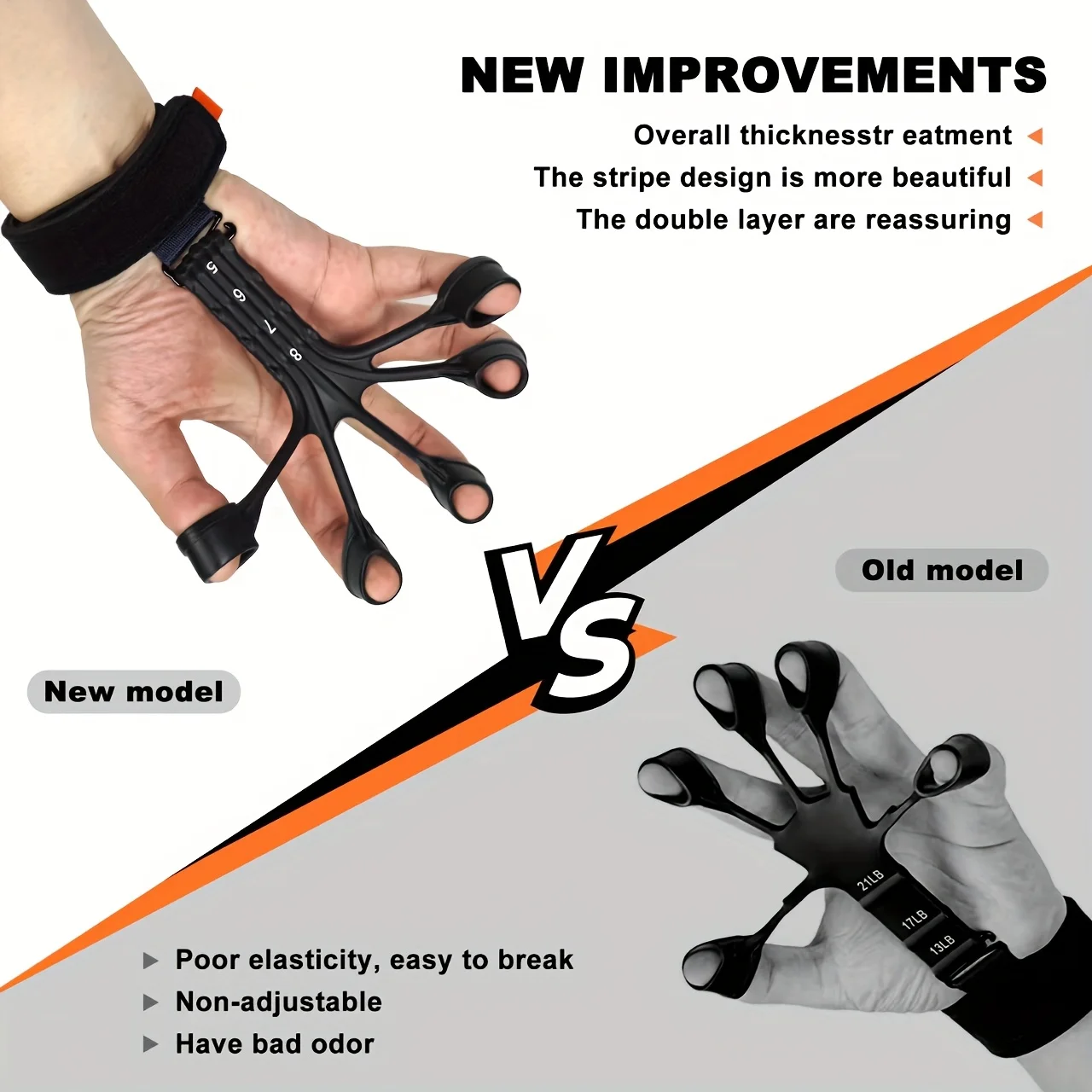 قطعتان من جهاز تمرين الأصابع من السيليكون - تمرين عضلات اليد والساعد المحمول لتدريب المرونة