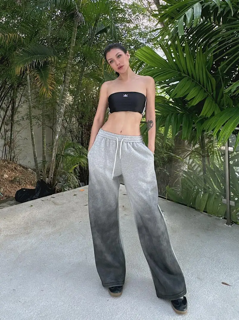 

Джинсовые спортивные брюки с высокой талией, на флисовой подкладке, с эффектом потертости, для высоких женщин, с эффектом подтяжки ягодиц