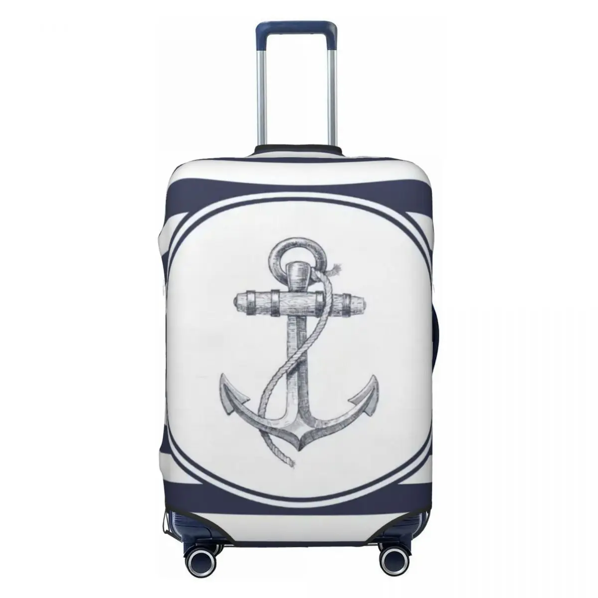 Lavável Náutico Âncora Barco Roda Tampa, Viagem Bagagem Capa, Marinheiro Aventura Mala Capa, Trolley Protector Fit, 18-32"