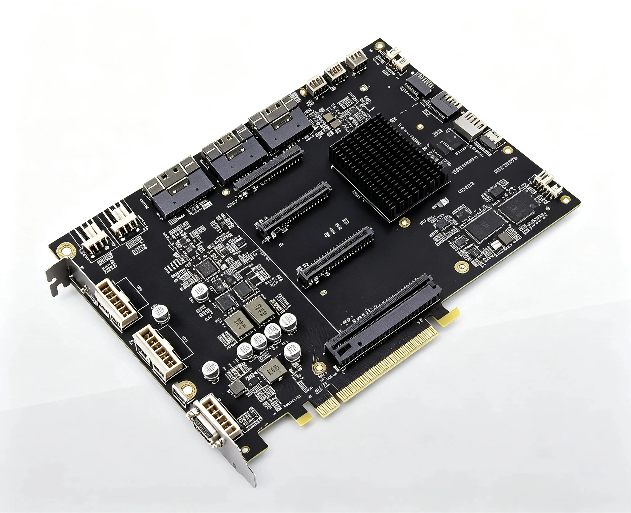 4-Graphics Card Extender Board with 65mm Width Design for Multi-GPU Mining Computing，PCIe 4.0 GPU Expansion Riser Baseplate