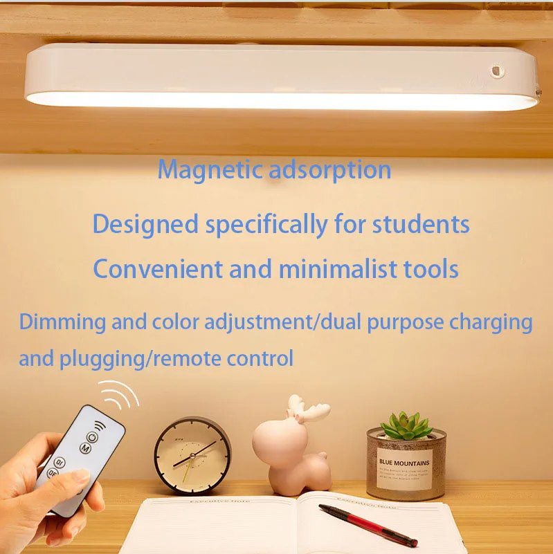 Student Dormitory Eye Protection LED Charging Cool Light Bedroom Bedside Remote Control Mirror Front Wall Lamp