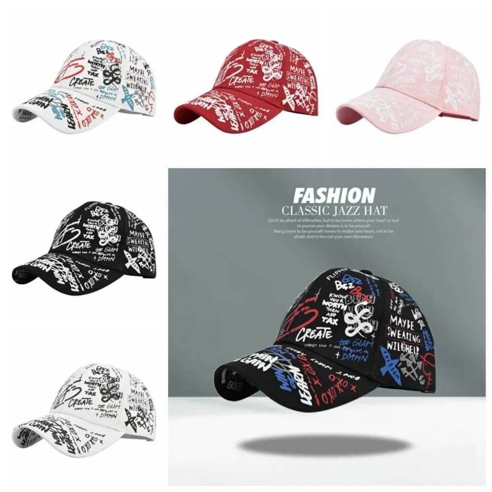 

Printing Graffiti Graffiti Baseball Cap Letter Geometry Hip Hop Hip Hop Baseball Cap Adjustable Cotton Personality Baseball Hat