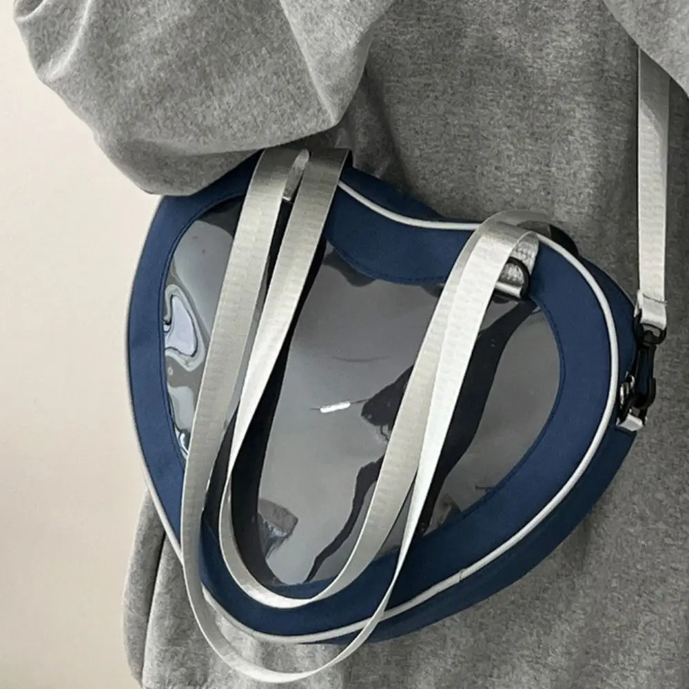 

Cross Body Transparent Badge Bag Shoulder Bag Large Capacity Anime Expo Ita Bag Pure Color Oxford Heart Goods Display Itabag