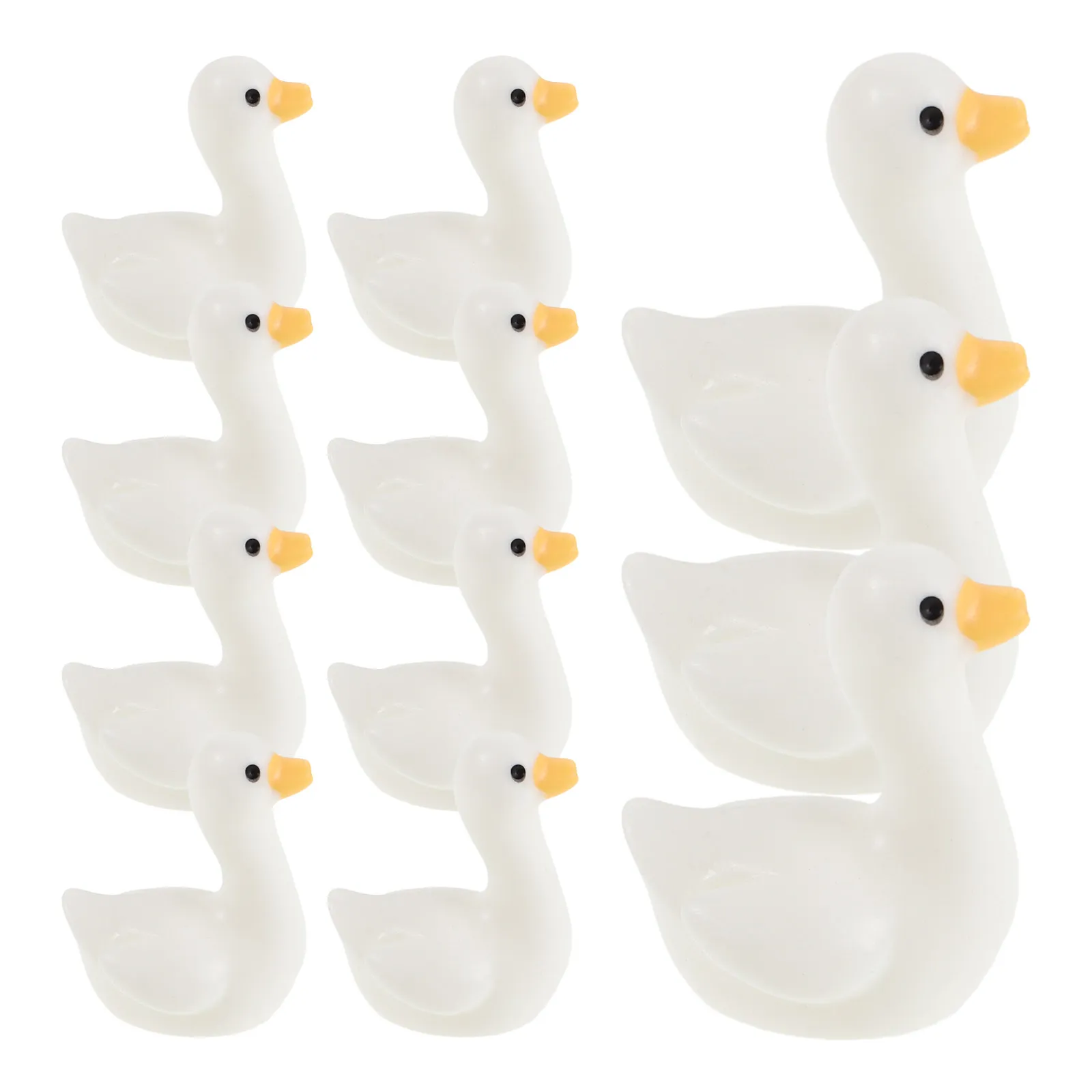 

50 шт. миниатюрных фигурок животных из смолы: маленькие гуси для декора патио, газона, стола, приборной панели автомобиля, украшения для детского праздника, топпер для торта, оптом