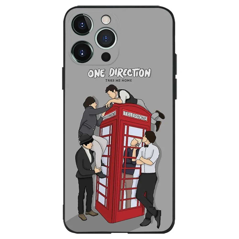 Band O-One Direction Phone Case For iPhone 16,15,14,13,12,11,Plus,Pro Max,XS,X,XR,SE,Mini,8,7 Soft Silicone Black Cover