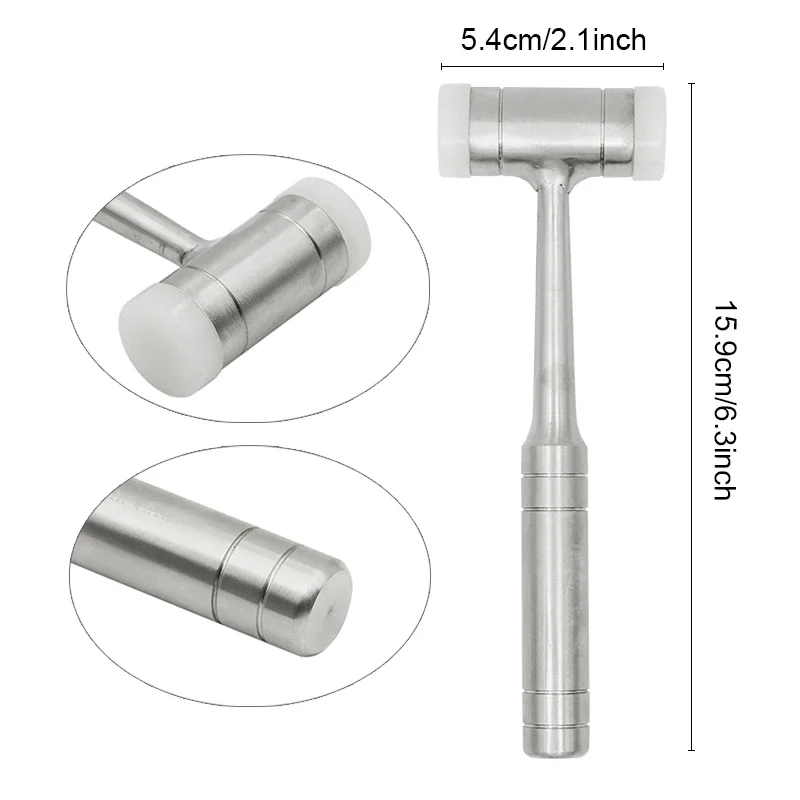 

Dental Surgical tool Bone Hammer Double-headed Nylon Stainless Steel Handle Autoclave Surgical Extraction Dentist Equipment