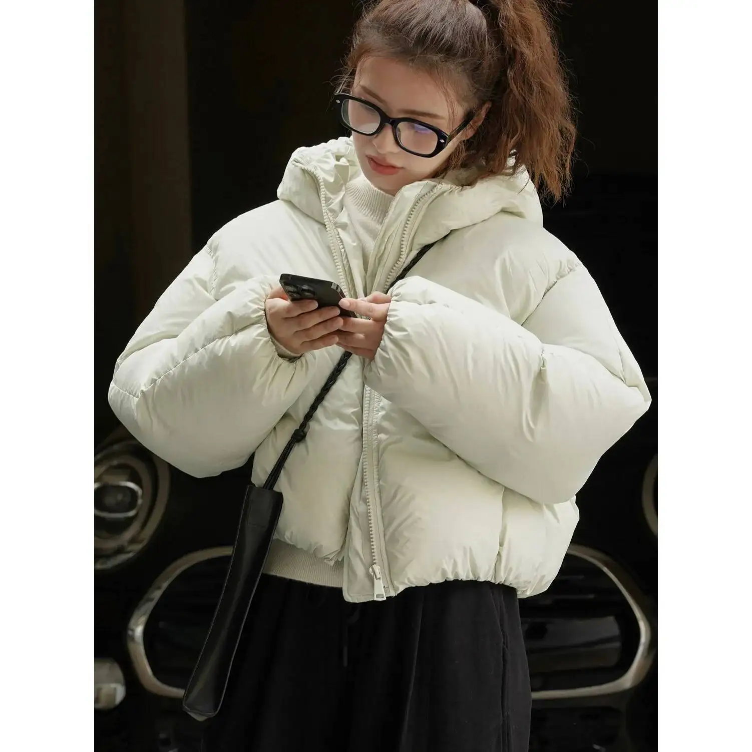 UMI MAO Brot Lange Unten Jacke Winter Neue Koreanische INS Modische Lose Warme Kurze Mit Kapuze Mantel Frauen Femme Kleidung Y2K