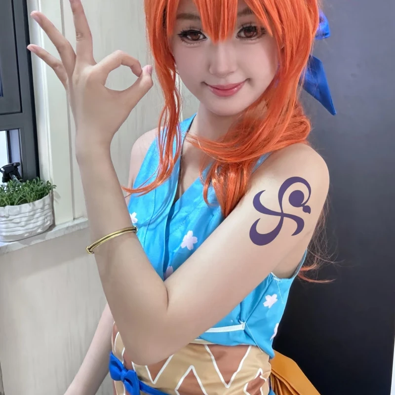 Anime ONE PIECE Film: Red Nami Pajamas Cosplay Costume Wig Kimono Girls Daily Dress Halloween Party Stage Performance Role Play