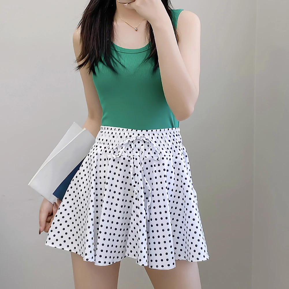 

Clothing Heart Print Skirt White1 Loose Short Skirt Polka Dots Pattern Short Length Design Various Sizes Available