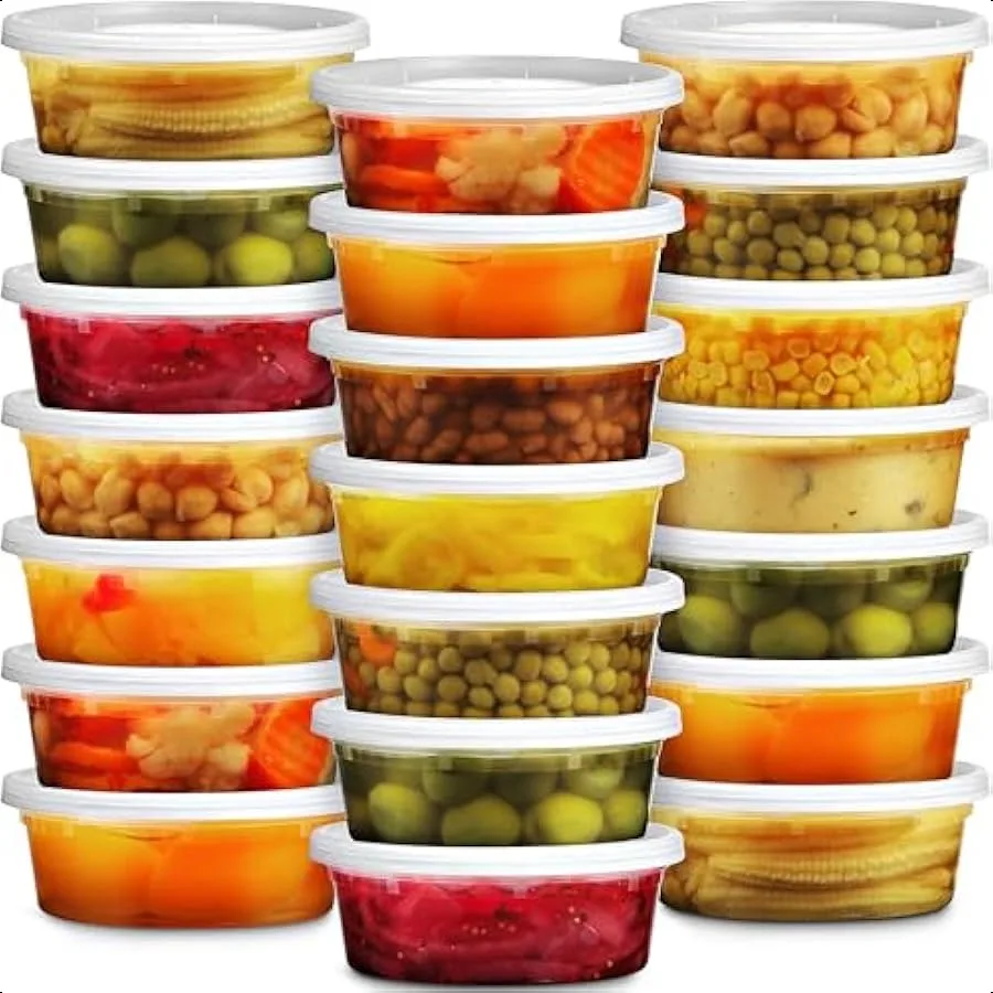 

JoyServe Deli Food Containers with Lids 8 oz 60 Sets Ideal for Food Snacks Takeout Meal Prep 1 Cup Small Durable Clear Containe