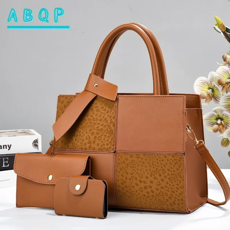 ABQP New Women's Handbags Luxury Brand 2-piece Set Women's Shoulder Crossbody Bag PU Large Capacity Fashion Casual Women's Bag