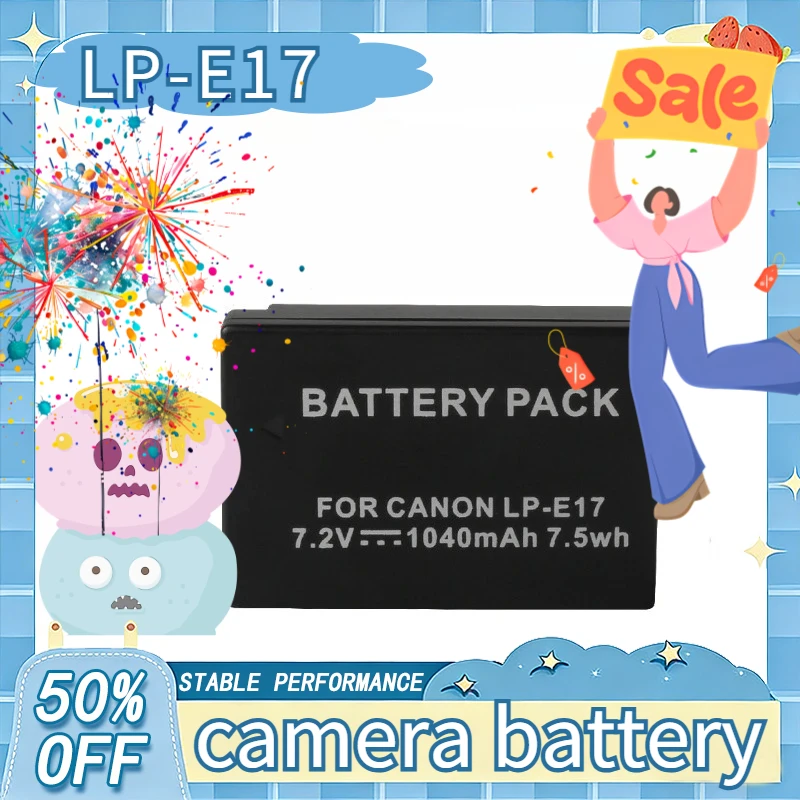 

Аккумулятор для камеры LP-E17 7.2V 1040mAh для Canon 200D Mark II, 760D, 850D, 750D, 800D, 200D, 77D, M6 Mark II, M3, M6, RP, M5