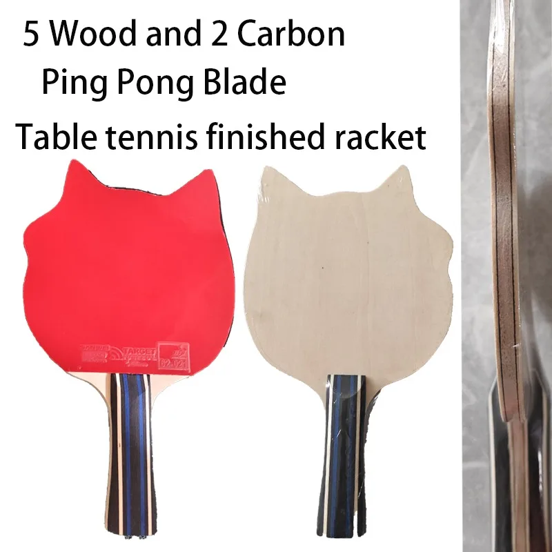الغريبة الكلب رئيس بينغ بونغ بليد لوحة مصنوعة من 5 الخشب و 2 هيكل الكربون اليدوية DIY مخصص تنس الطاولة الانتهاء من المضرب