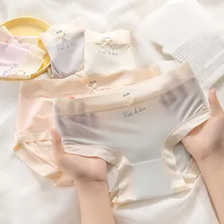 5PCS Teens Girls Thin Breathable Briefs Summer Cool Kids Seamless Antibacterial Panties 8+y Young Children Solid Daily Underwear