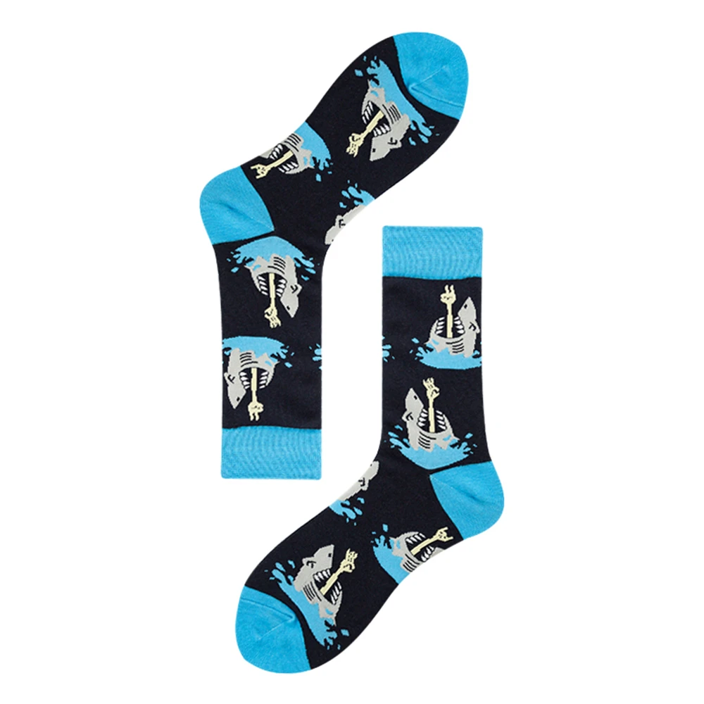 New Spring Winter Happy Shark Unisex Hip Hop Skateboard Keep Warm Socks Street Wear Dance Rock Punk Party Dropship