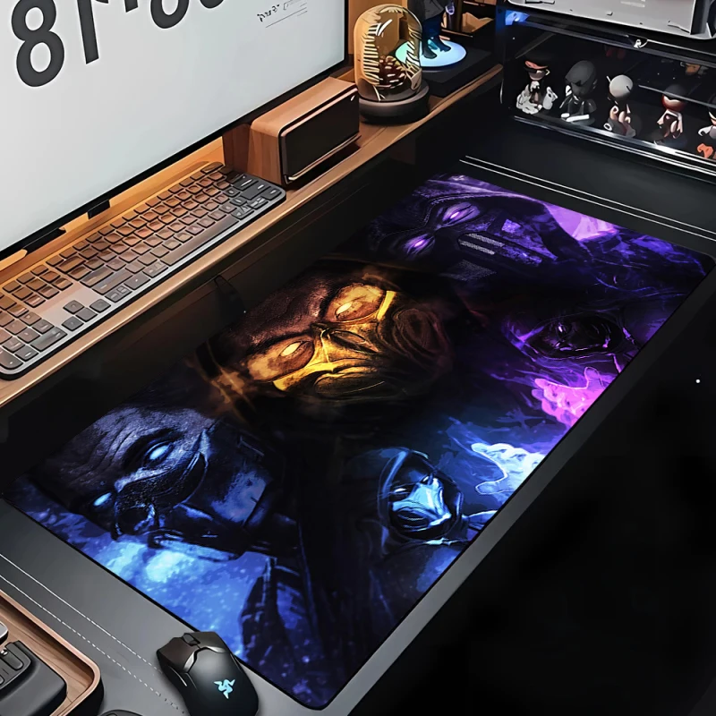 M-Mortal Kombat Gamer Keyboard Pad Xxl Non-slip Mouse Pad Gaming Pc Accessories Deskmat Cabinet Natural Rubber Mousepad 900x300