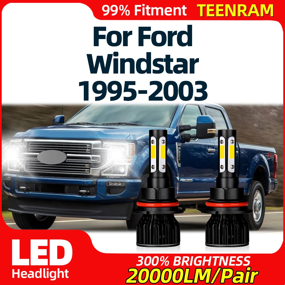 Car LED Headlights 20000LM Plug and Play Auto Headlamps Bulb 12V 6000K For Ford Windstar 1995-1997 1998 1999 2000 2001 2002 2003