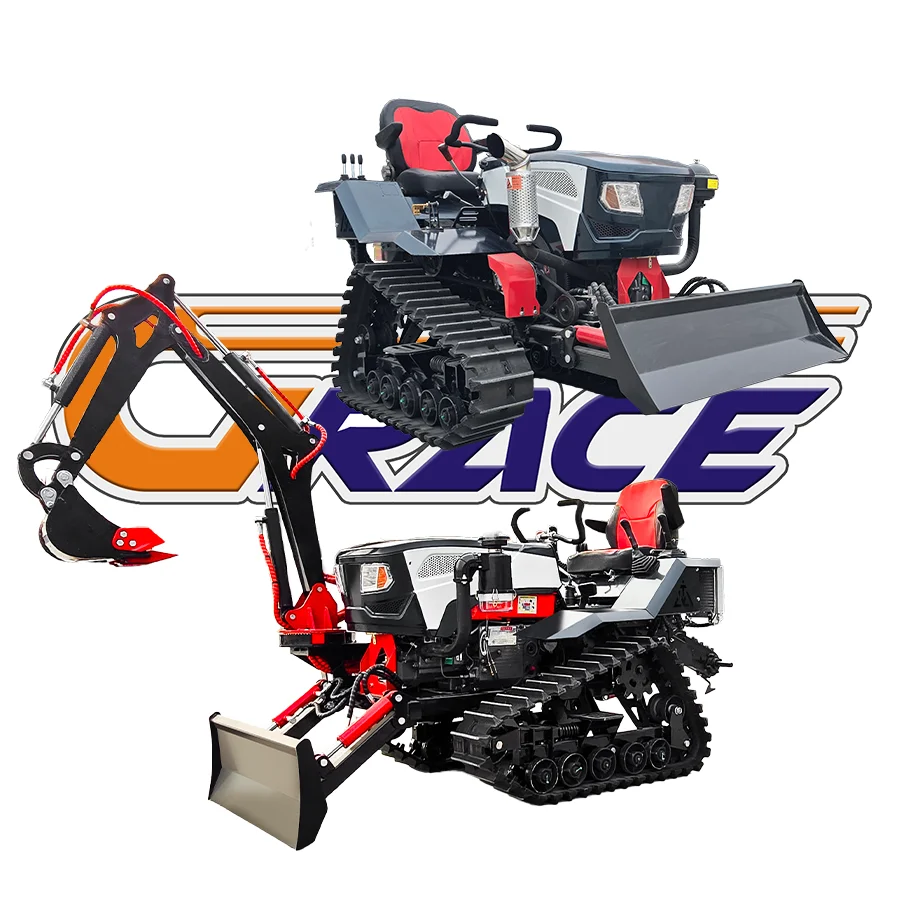 25HP Używany kultywator rotażowy z silnikiem wysokoprężnym Mini ciągnik gąsienicowy z pługiem Ciągnik gąsienicowy z silnikiem wysokoprężnym z wysięgnikiem koparki