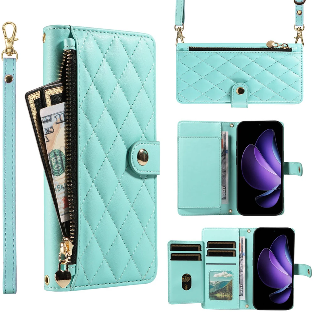 

For Samsung Galaxy M56 5G 2025 Crossbody 5-Card Zipper Leather Flip Case For Galaxy M23 M13 M32 M12 M56 M 56 Luxury Cover