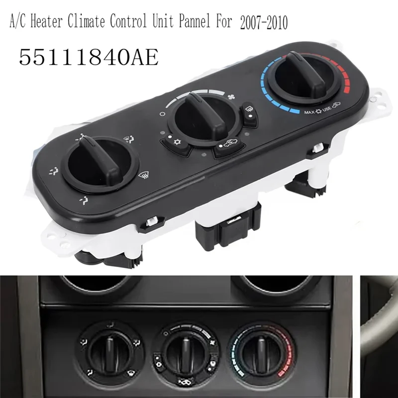 

For Jeep Wrangler JK V6 2007-2010 55111840AE Air Conditioning Control Switch Heater Climate Control Panel Unit