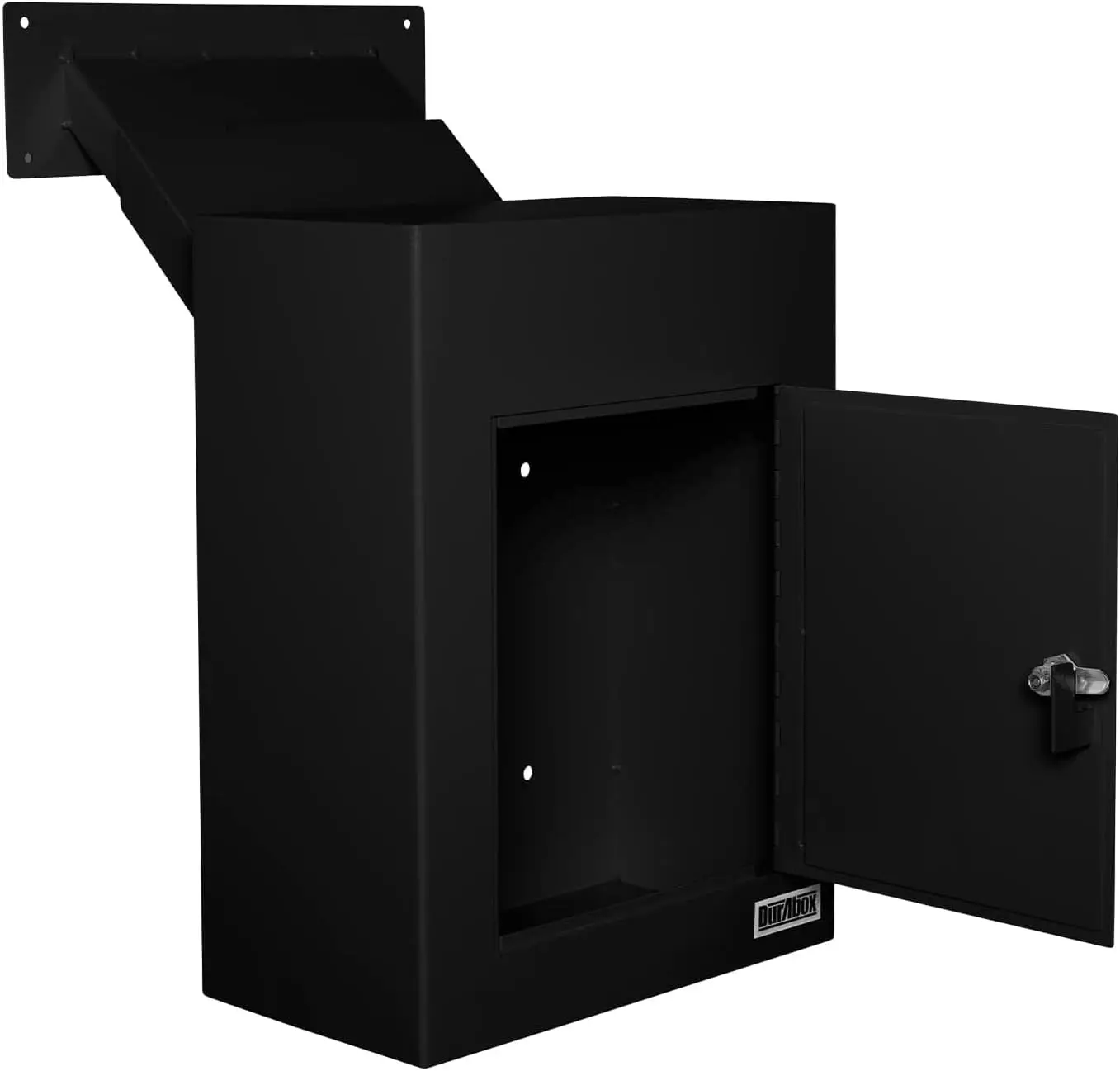 Tubular Key Locking Secure Mailbox with Adjustable Chute Deposit, Pre-Drilled Mounting Holes - Safe Steel Mail Box (Black)