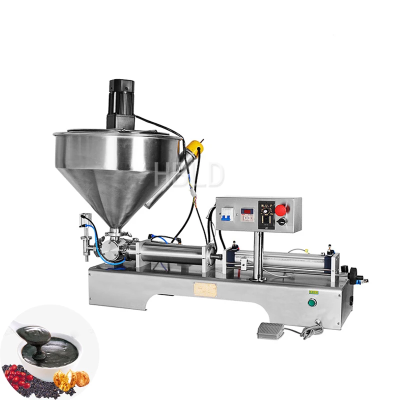 10-100ml Semi-Automatic Honey Packaging Machine, Durian Butter Peanut Butter Paste Filling Machine With Heating And Stirring