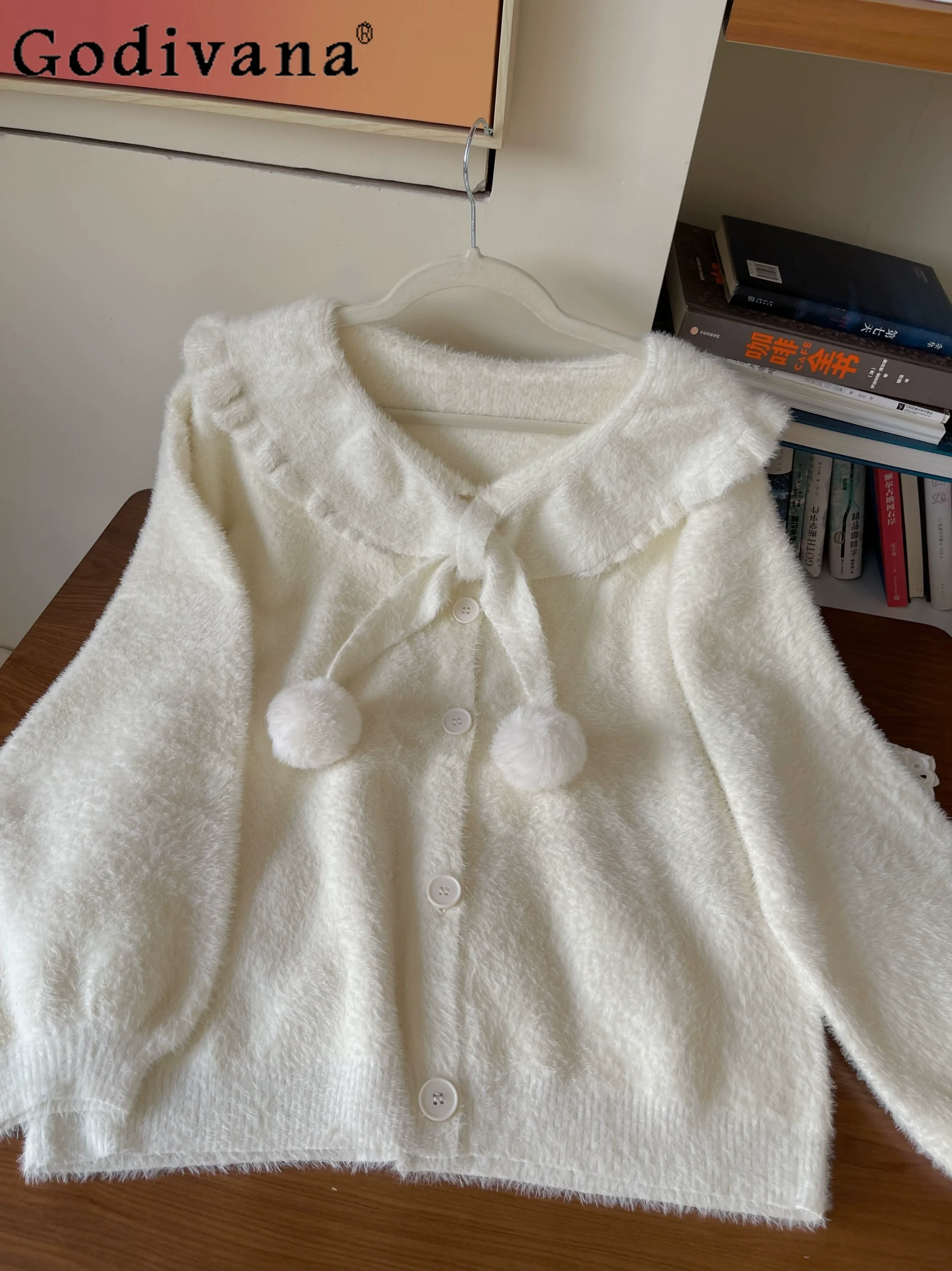 

Japanese Original Lolita Sweet Cute Girl Doll Collar Sweater Fashion Versatile Thickened Warm