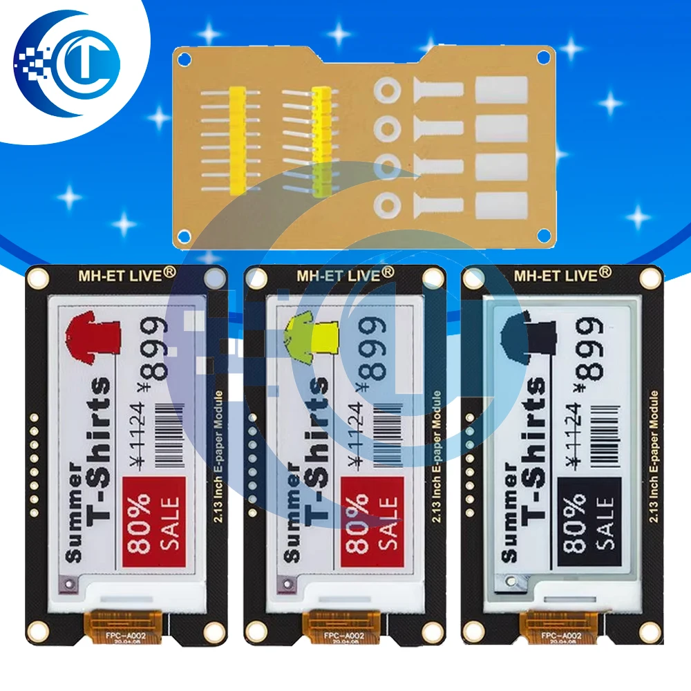 

Модуль электронной бумаги 2,13 дюйма, 2,13 дюйма, E-Ink, экран дисплея EInk, поддержка SPI для Arduino UNO STM32 Raspberry PI ESP32