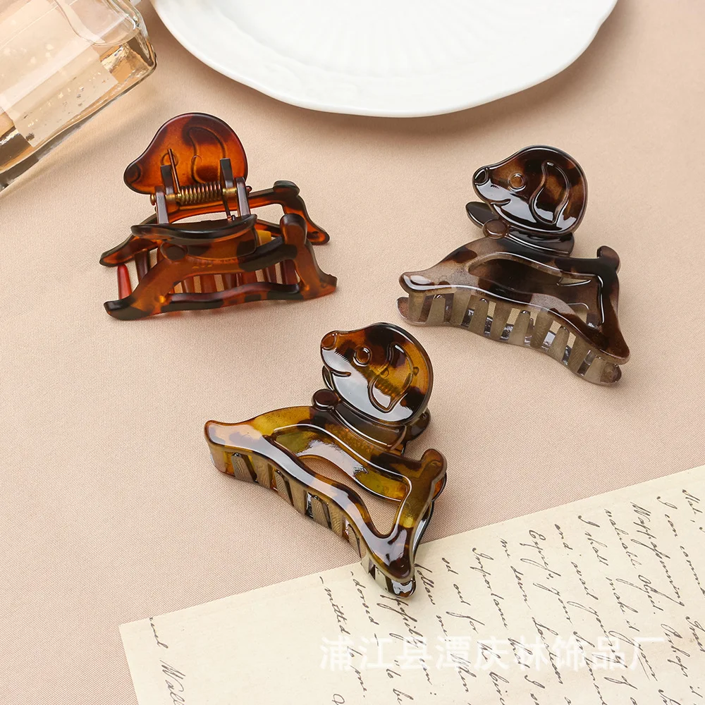

Matte Leopard Hair Claw Clips - Cute Puppy Non-Slip Mini Clips, Volume Boost Front Hair Accessories for Women Girls