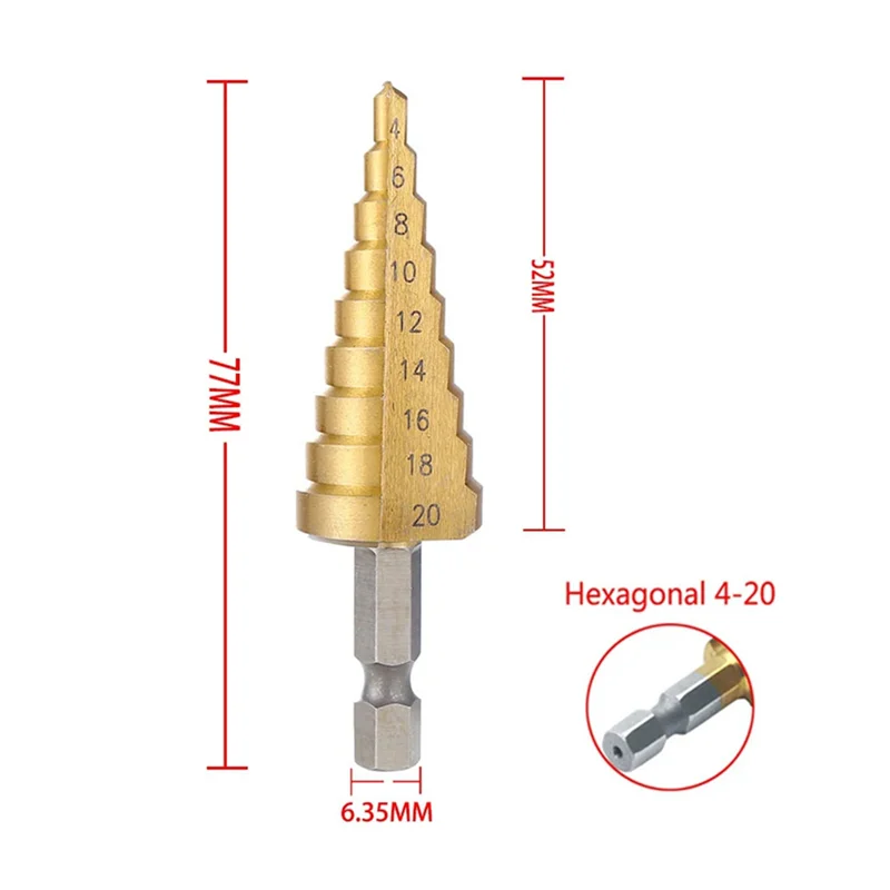 KYCOR-2Pcs 4-20mm hss ranhura reta passo broca de madeira metal buraco cortador núcleo broca pagode broca