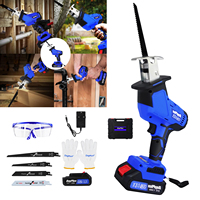 Cordless Powered Reciprocating Saw 21V，Mini Lightweight Reciprocating Saw w/Lithium-Ion Battery and A Charger ,4 Blades