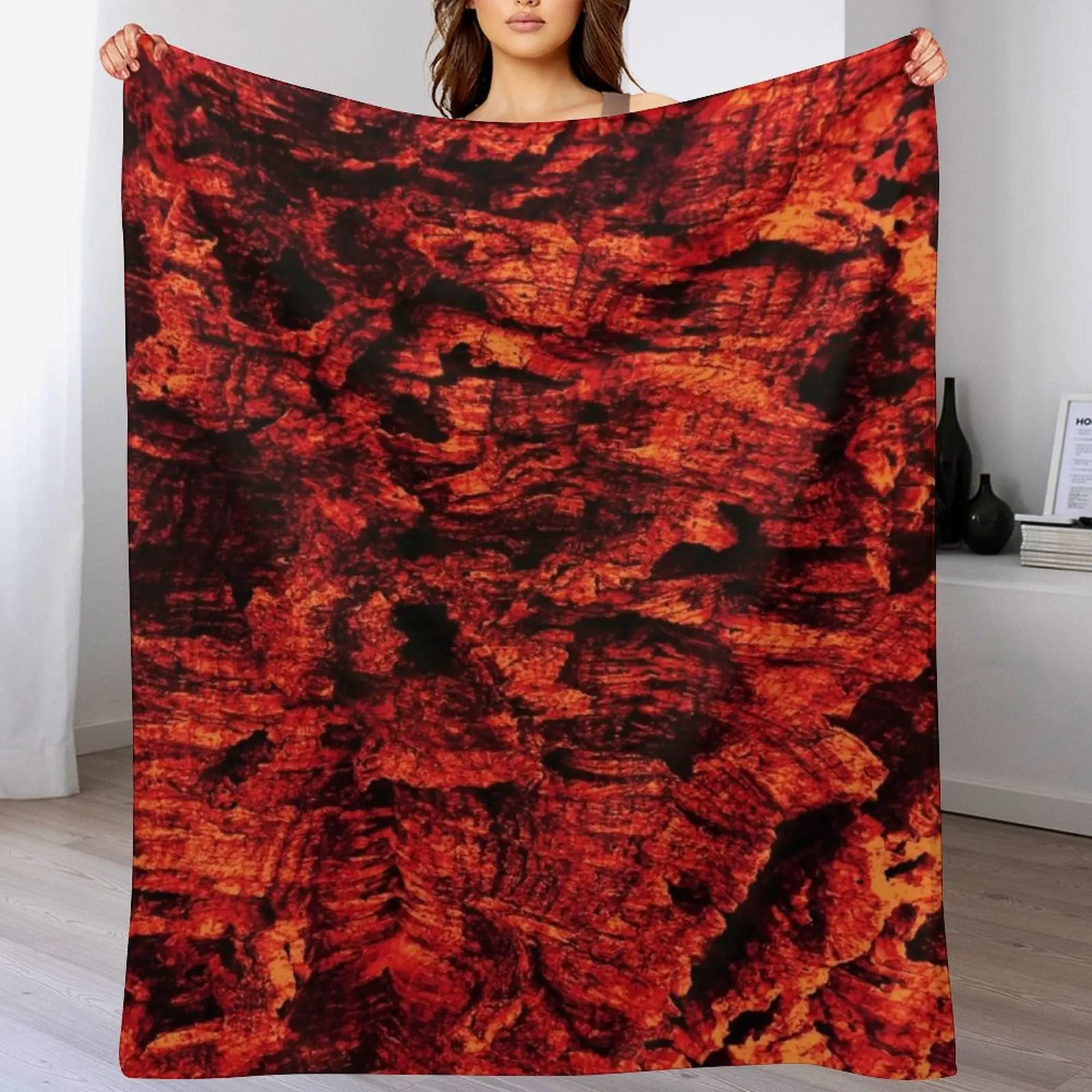 Deep burnt orange Portuguese cork Throw Blanket Large Luxury Blankets