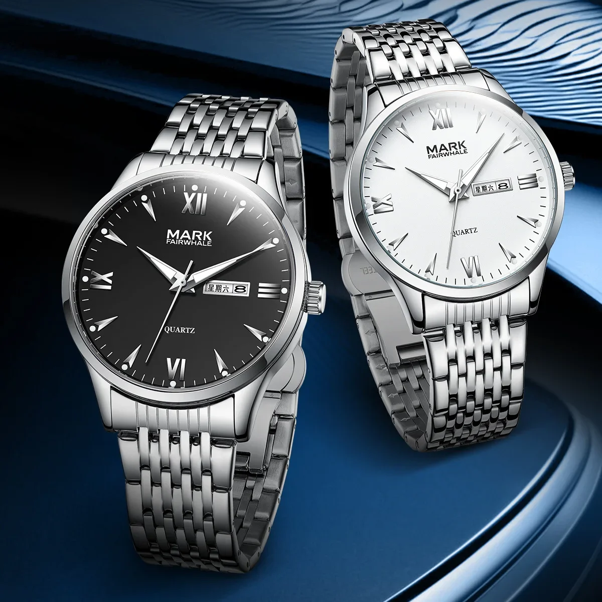 

Mark Fairwhale 5070 Classic 43MM Dial Business Men's Quartz Watch Luminous Calendar Waterproof Wristwatch