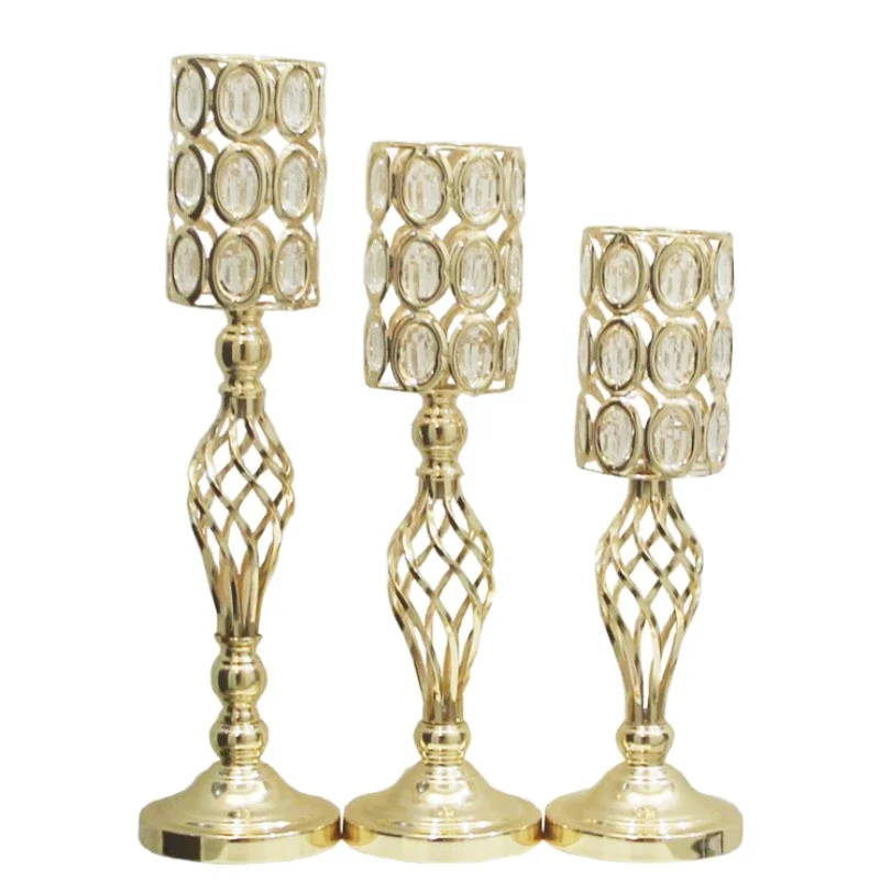 

Wedding props crystal road lead electroplated wrought iron high-end wedding ornament T table candle holder wedding supplies