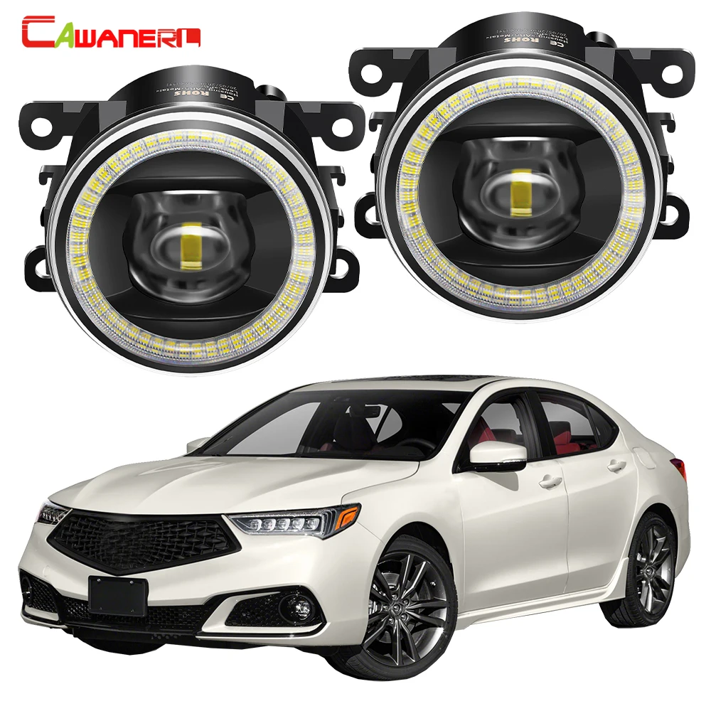

2 Pieces Angel Eye Fog Light Assembly Car Front Bumper LED Fog Daytime Running Lamp DRL 40W 12V For Acura TLX 2018 2019 2020