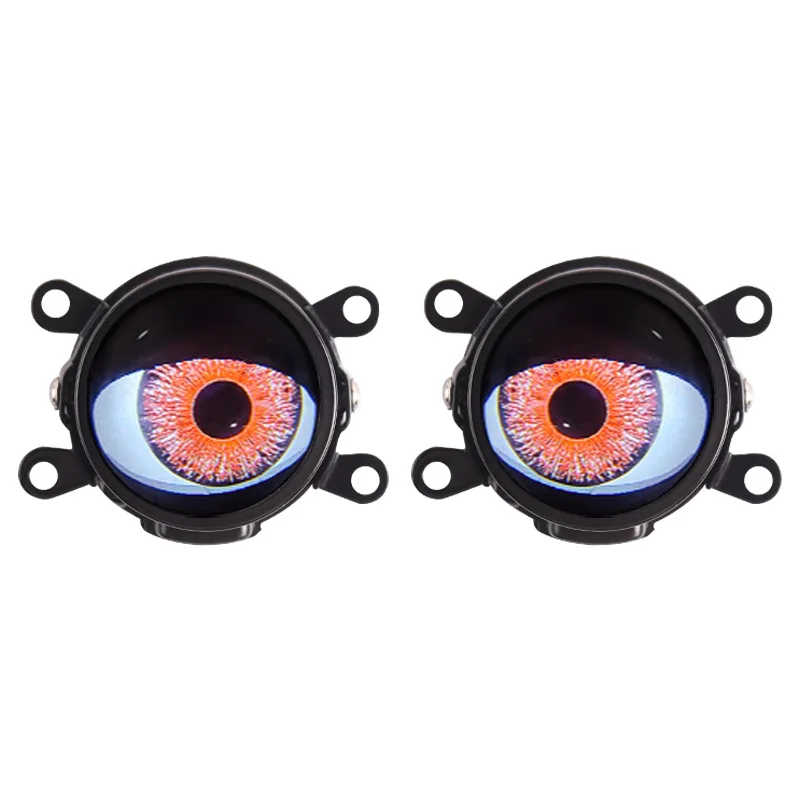 2.5 Inch 12V LED Fog Light Demon Eye Decorative Light 8 Modes RGB Dynamic Car Fog Lamp Headlight Retrofit Upgrade Kit Universal