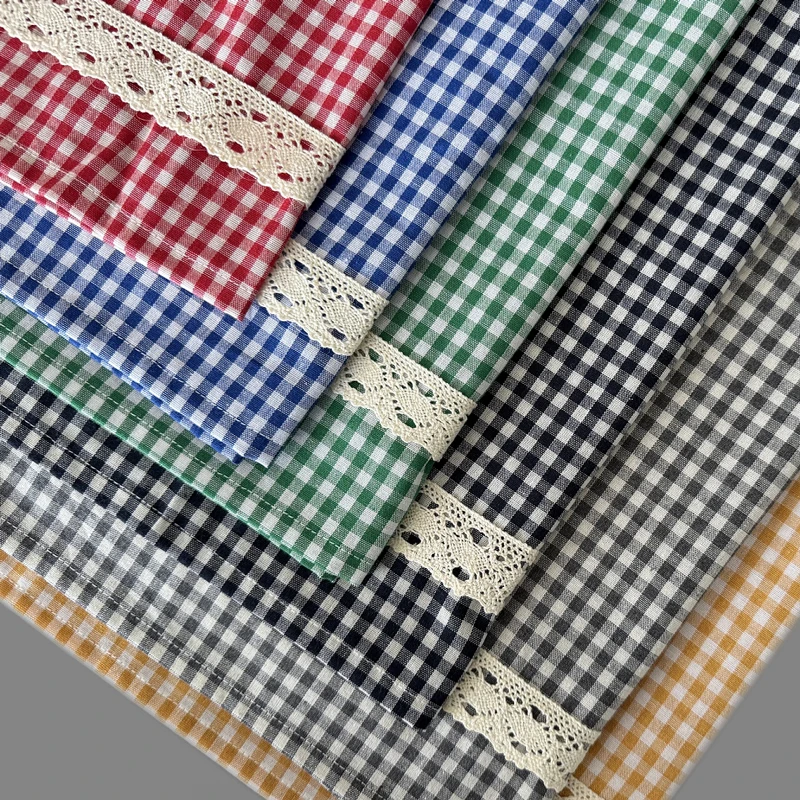 Plaid Lace Trim Kitchen Short Curtains Rod Pocket Window Valance Farmhouse Cafe Curtain for Cabinet Sink Bedroom Home Decor image 5