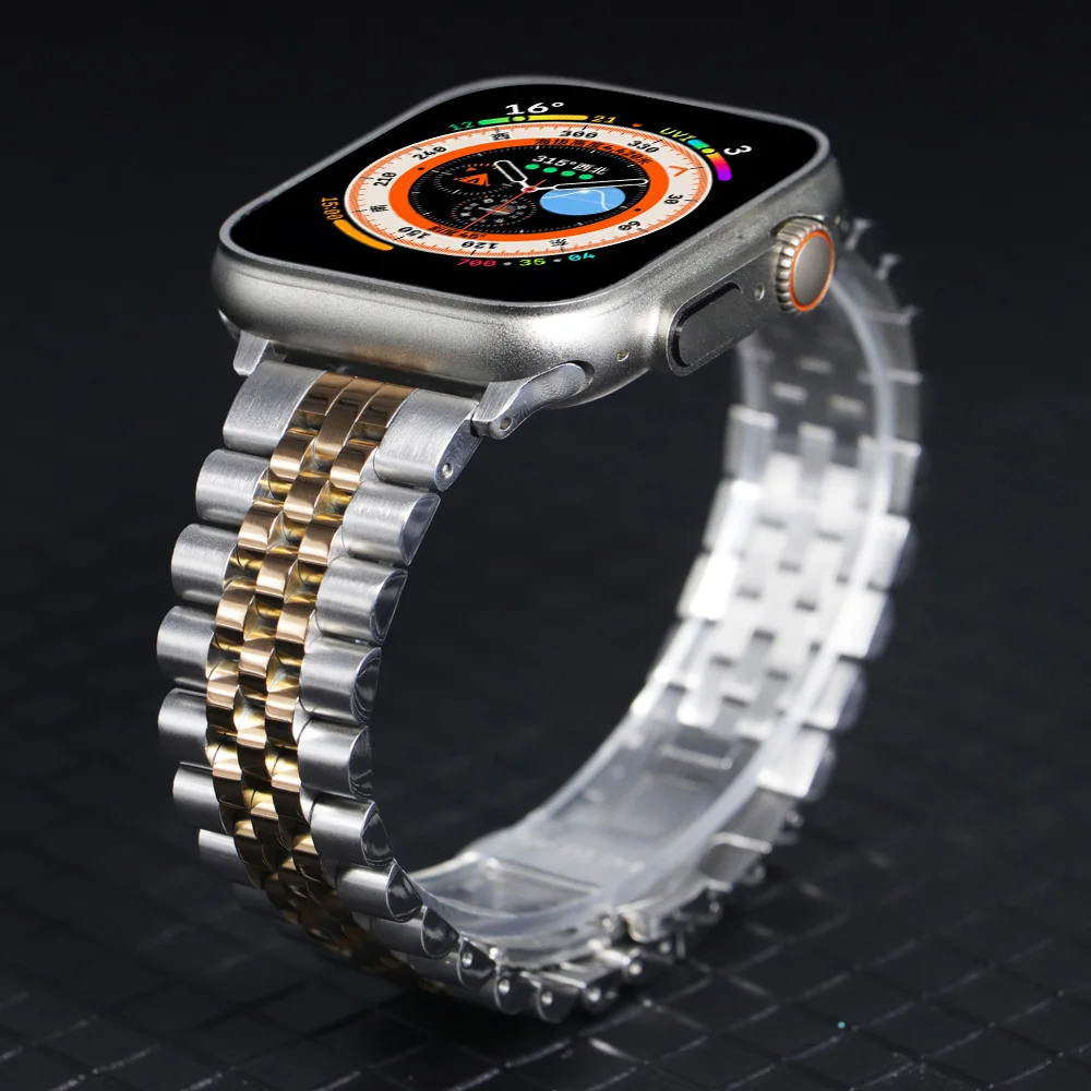 Steel Strap for Apple Watch Ultra 2 Band 49mm 40mm 44mm 38mm 42mm Metal Bracelet IWatch Series 8 7 6 SE 5 4 45 41mm Replacement