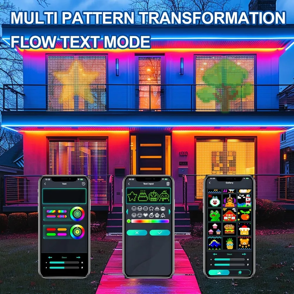 Smart LED Curtain Lights Fairy Curtain String Lights with APP & Remote Dynamic DIY Color Changing for Home Party Christmas Decor