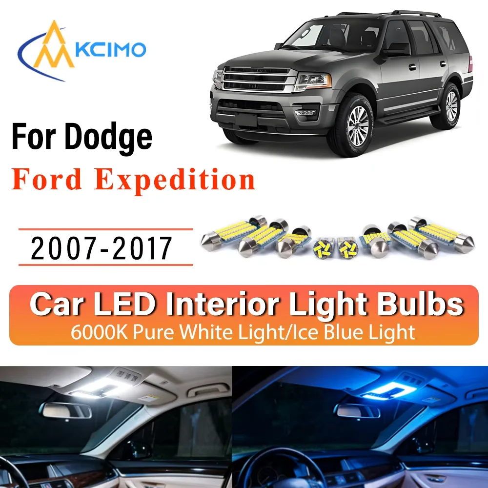 Easy Install New Canbus Number Plate Bulb For Dodge Ford Expedition 2007-2017 Interior Premium Error-Free Bright Dome Lights