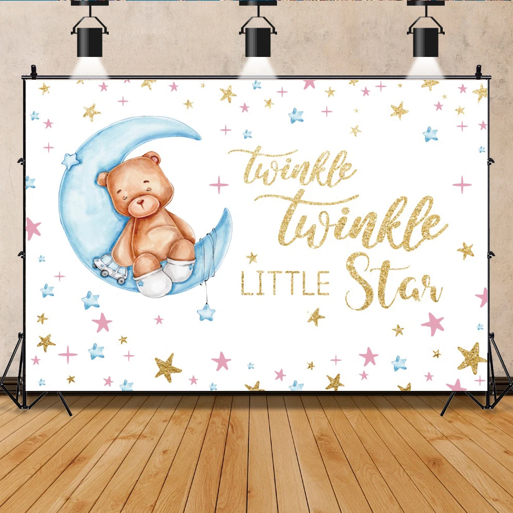 

Newborn Gender Reveal Party Backdrops for Photographers Twinkle Little Star Backdrops Photography Backgrounds Photo Studio