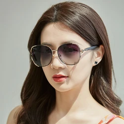 -75 -100 Women's Sunglasses Fashion Stylish Large Frame Polarized Sunglasses Optical Prescription Customized Myopia Hyperopia